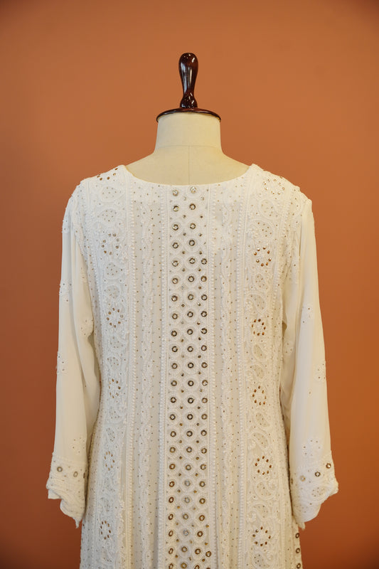 Ivory Grace Chikankari Anarkali