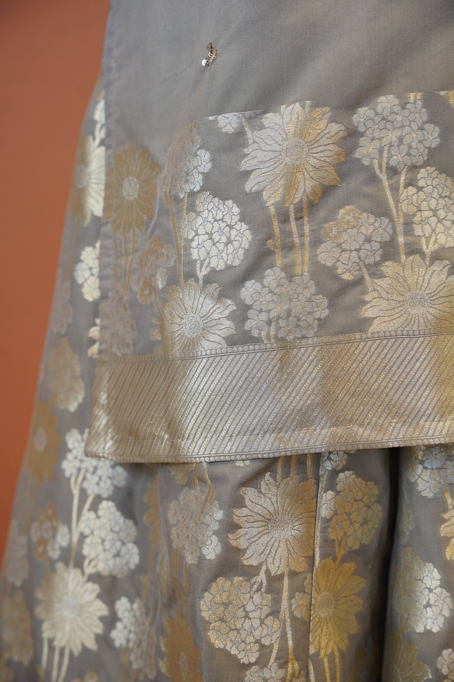 Chaandni Grey Banarasi Sharara set