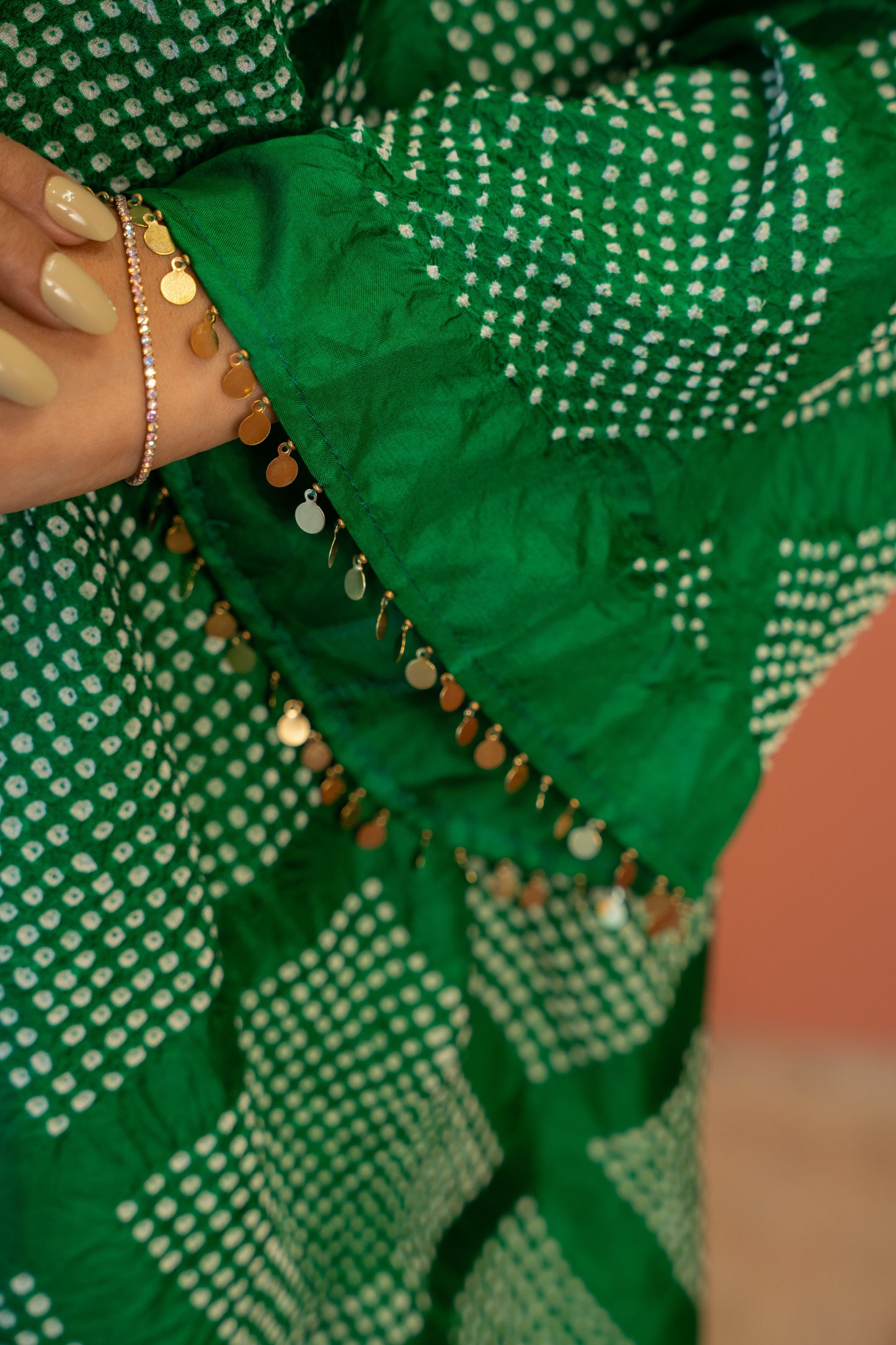 Emerald Bandhej Dhoti Set