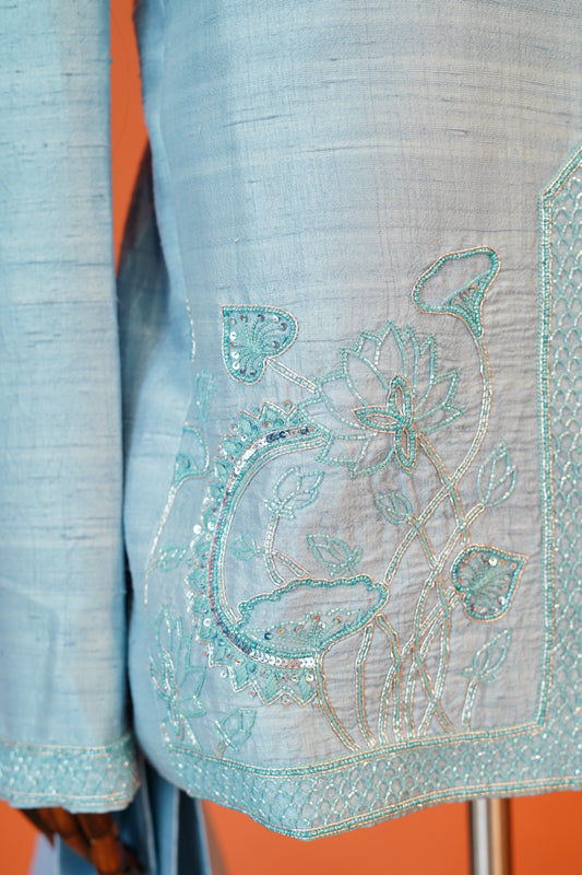 Azure Lotus Jodhpuri Set