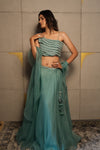 Aqua Mist Organza Lehenga