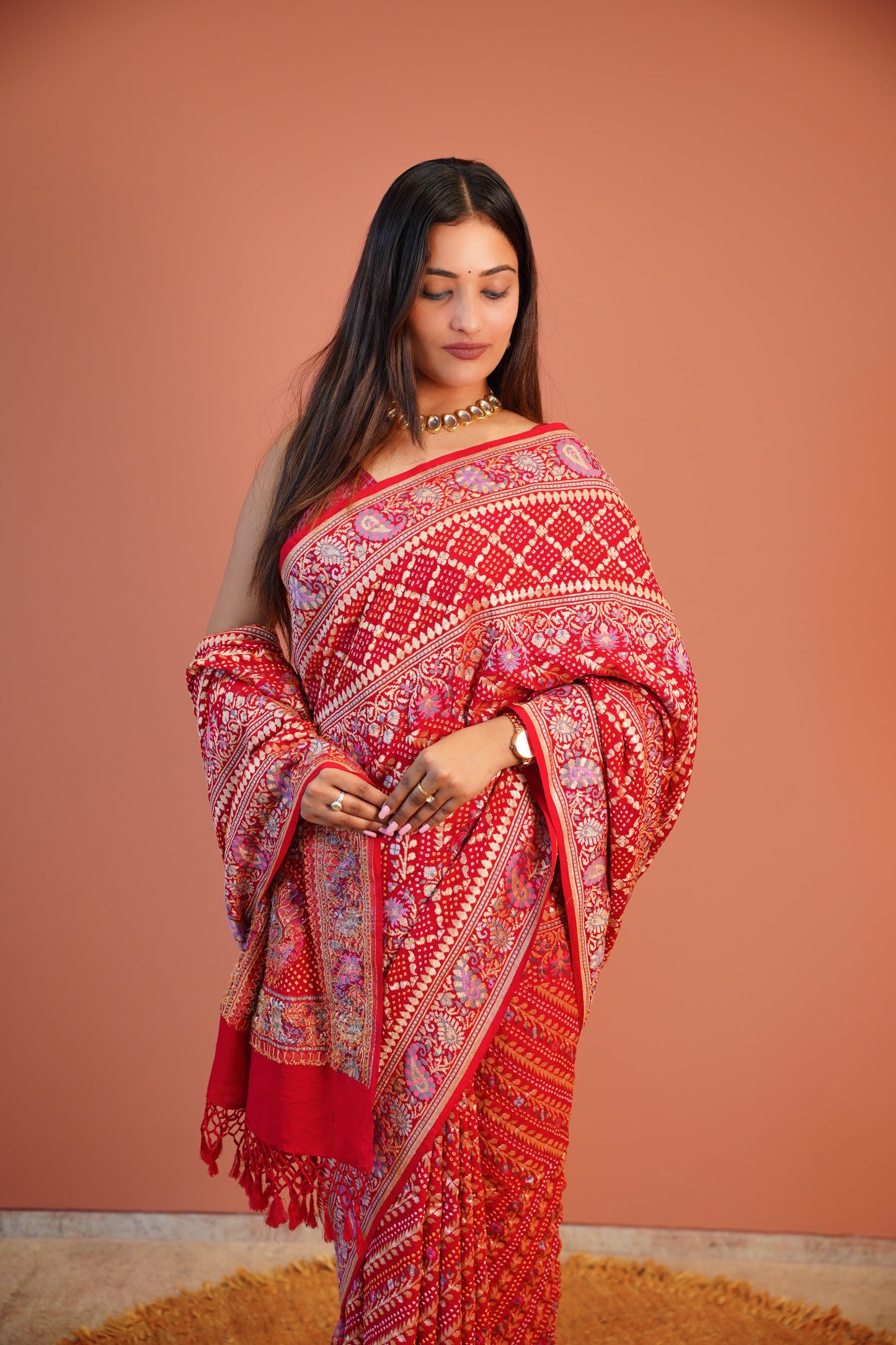 Laalika Banarasi Bandhej Saree