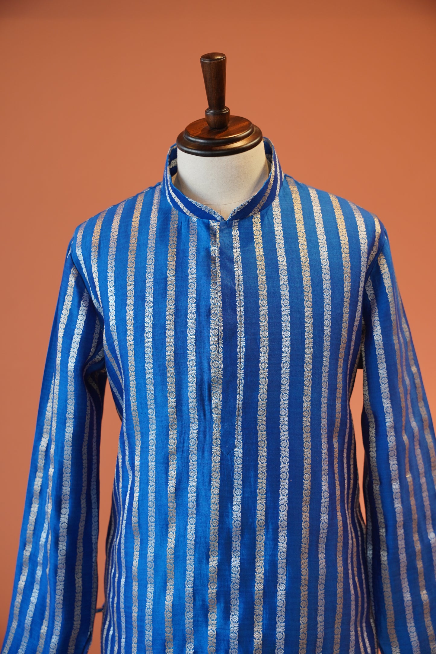 Royal Blue Pure Banarasi Silk Kurta