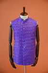Purple Ikat Heritage Nehru Jacket