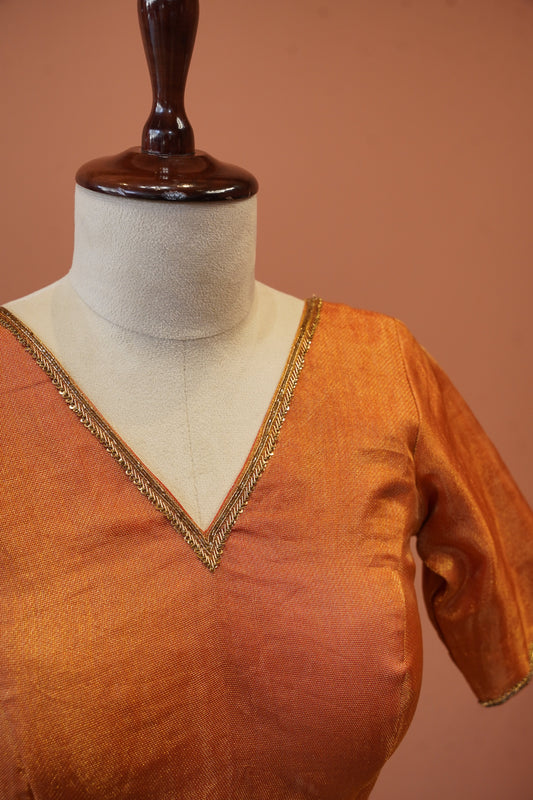 Madhur Copper V-neck Blouse