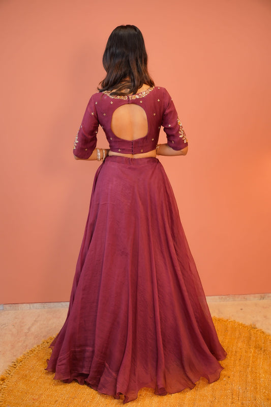 Wine Vanya Lehenga