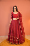 Maroon raabta Lehenga