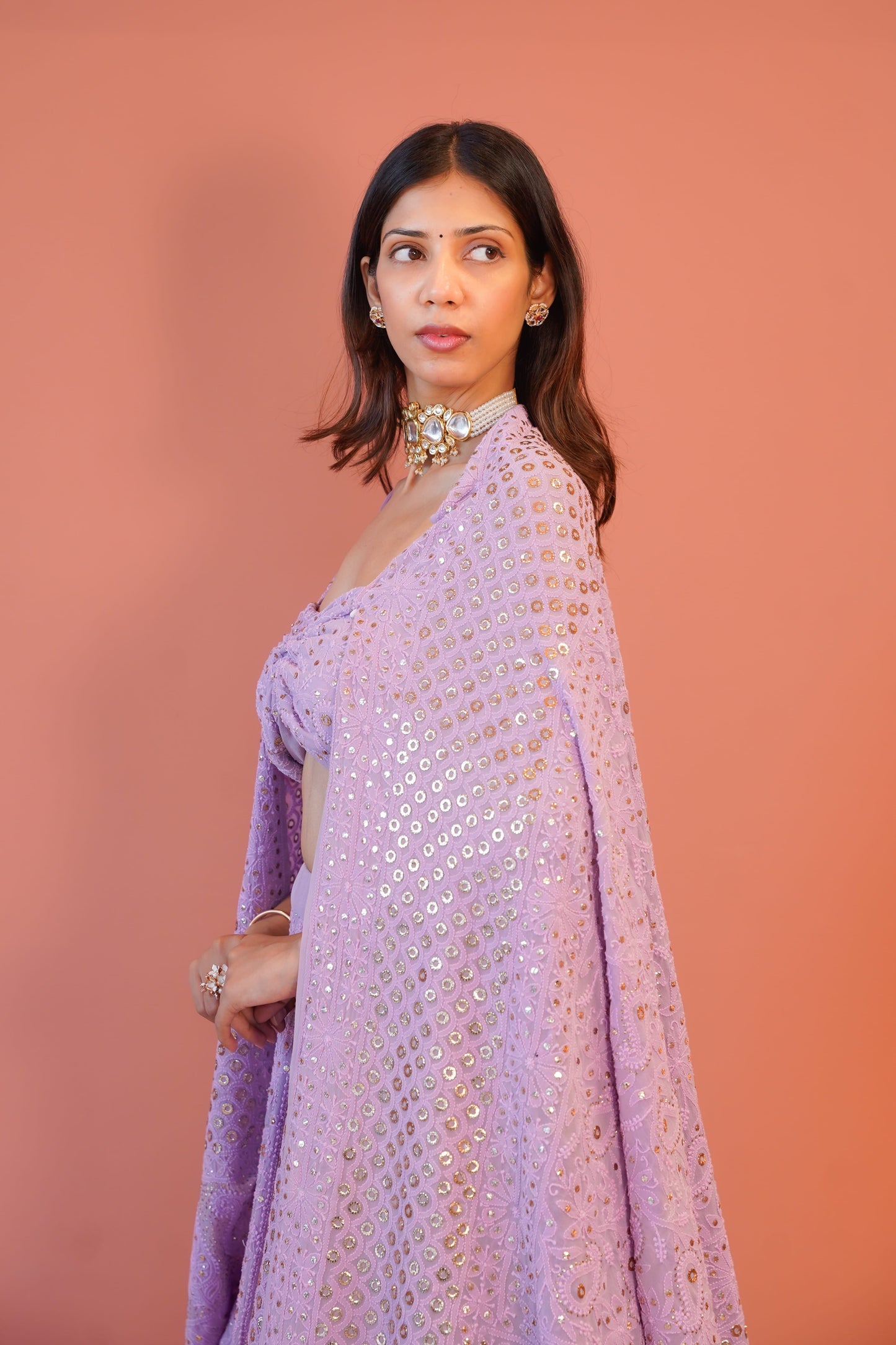 Lilac Sitara Lehenga