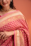 Gulabi Shahi bandhez Saree