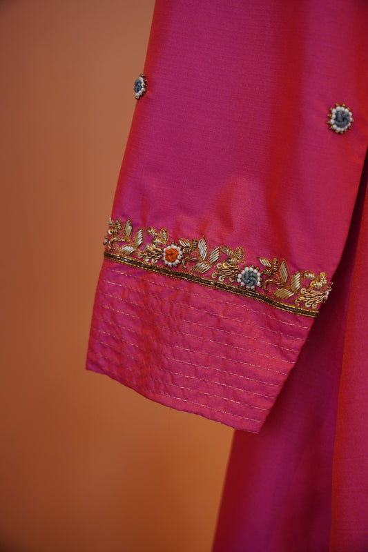 Gulnaar Silk Banarasi Sharara Set