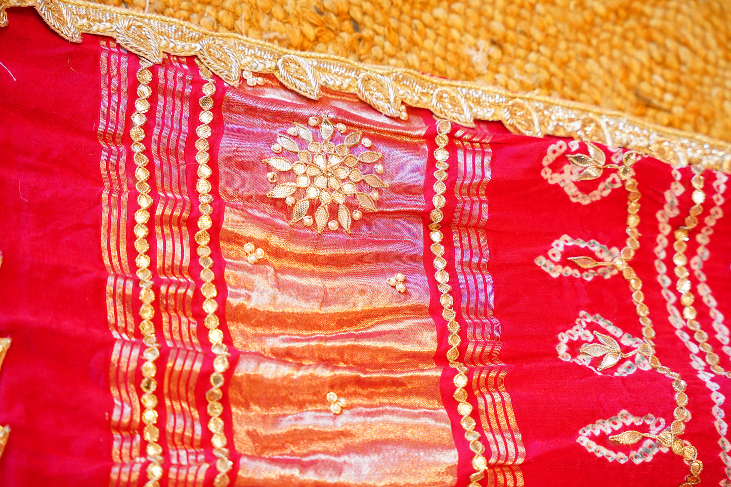 Pink Blossom Bandhej Dupatta