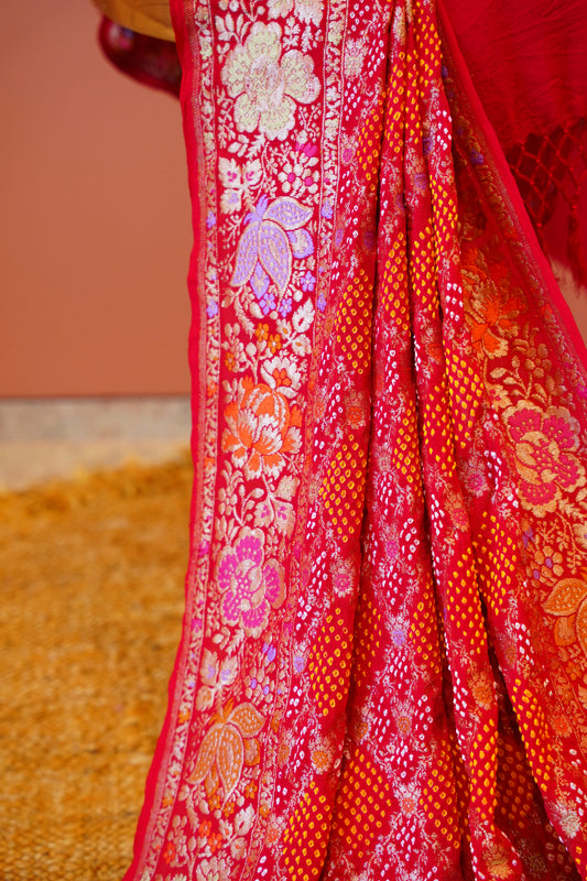Crimson Heritage Bandhej Dupatta