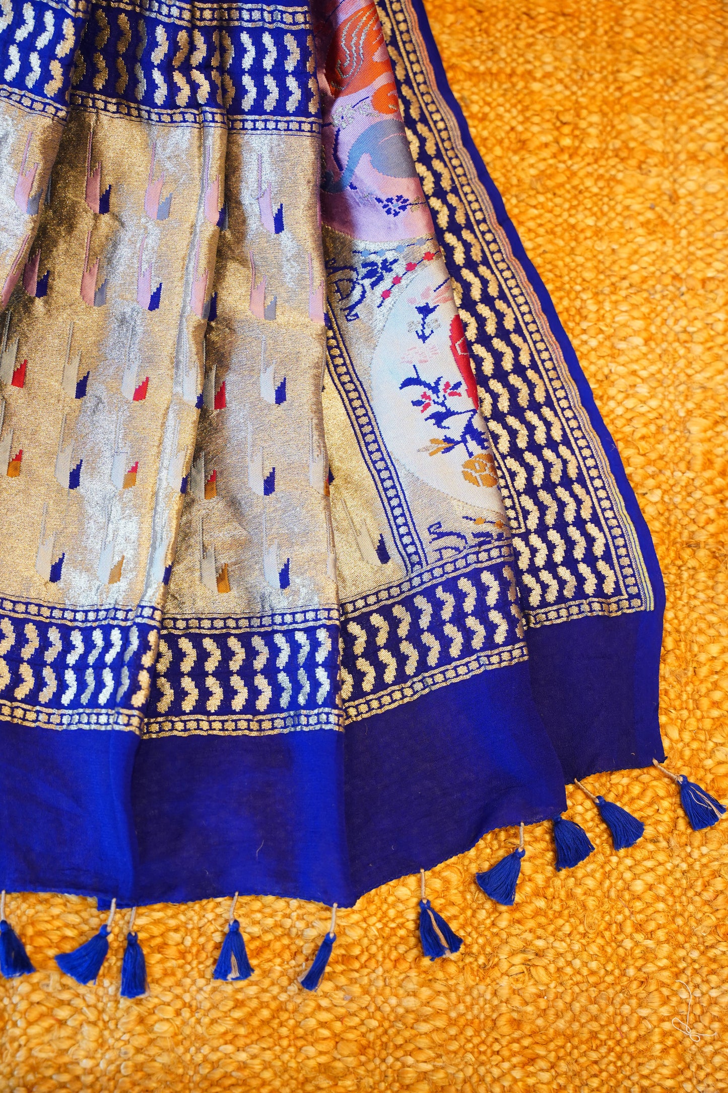 Royal Blue Bandhej Dupatta