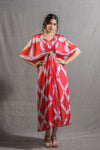 Ruby Organza Shibori Kaftan