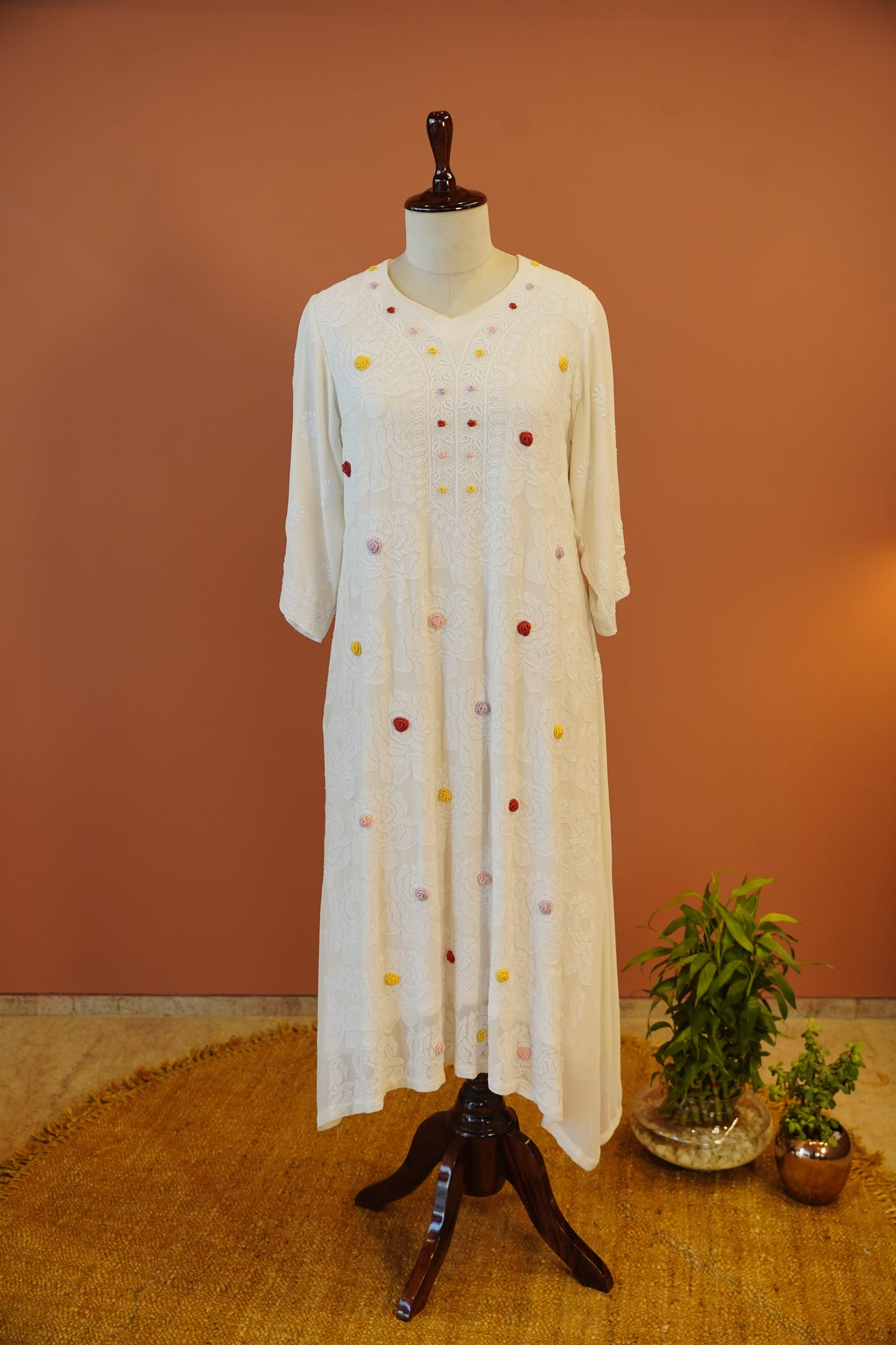 Nazakat Ivory Bloom Chikankari Kurta