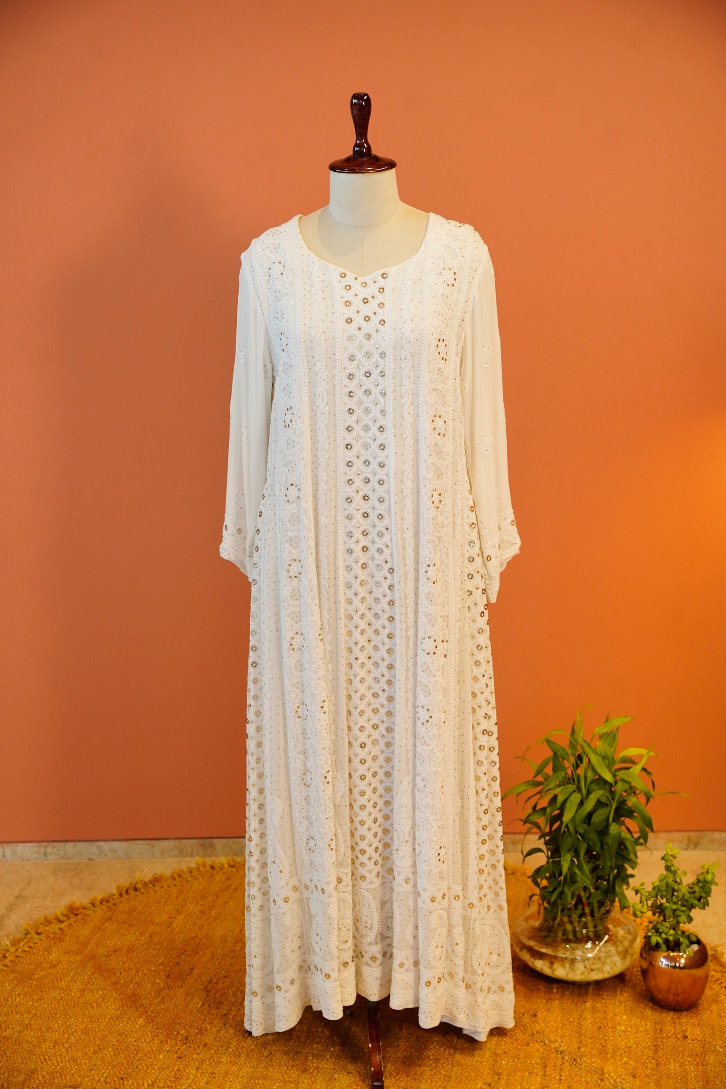 Ivory Grace Chikankari Anarkali