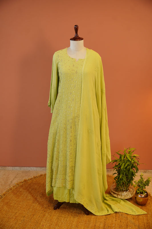 Noor-e-Lime Chikankari Set