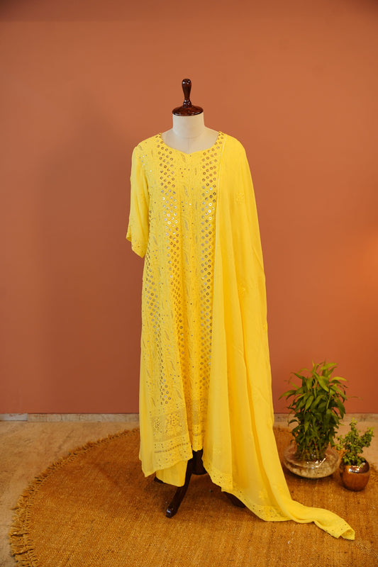 Sunlit Zari Chikankari Set