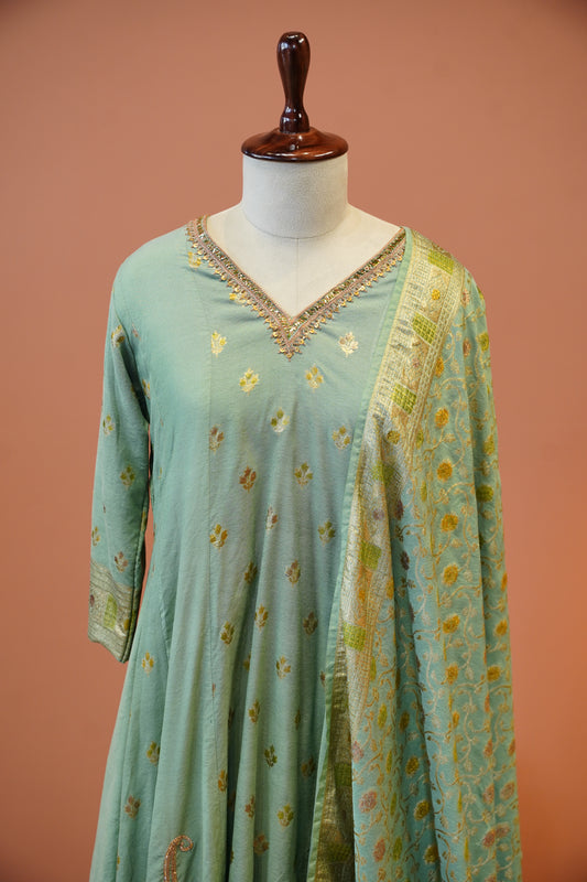 Mint Zari Suit Set