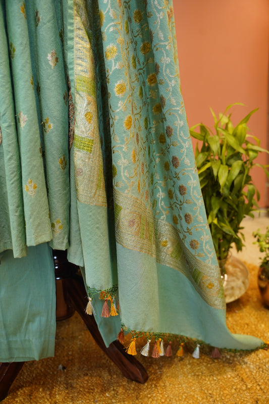 Mint Zari Suit Set
