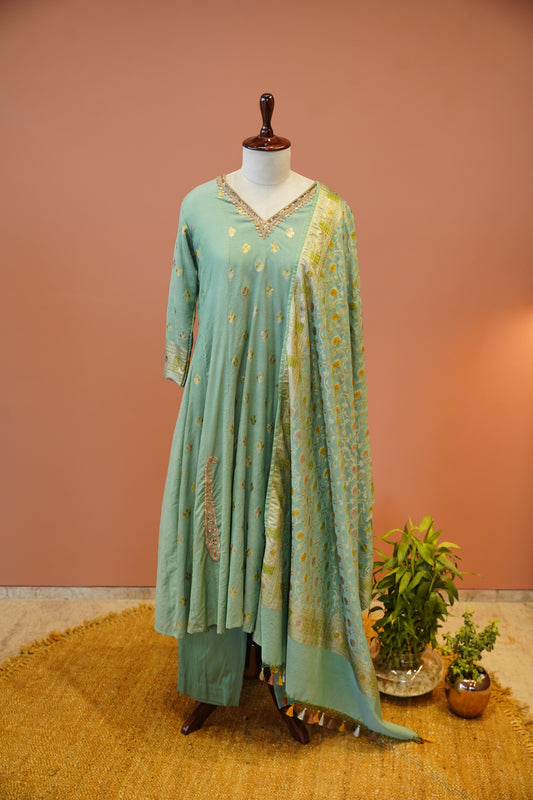 Mint Zari Suit Set