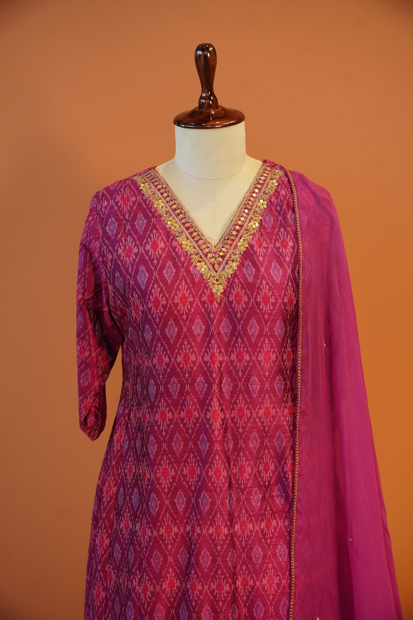 Pink patola Suit Set