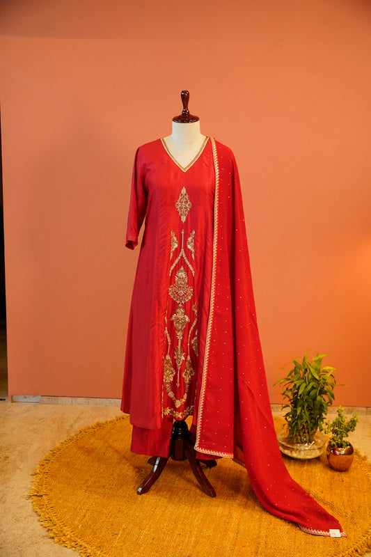 Ruby Noor Embroidered Suit Set