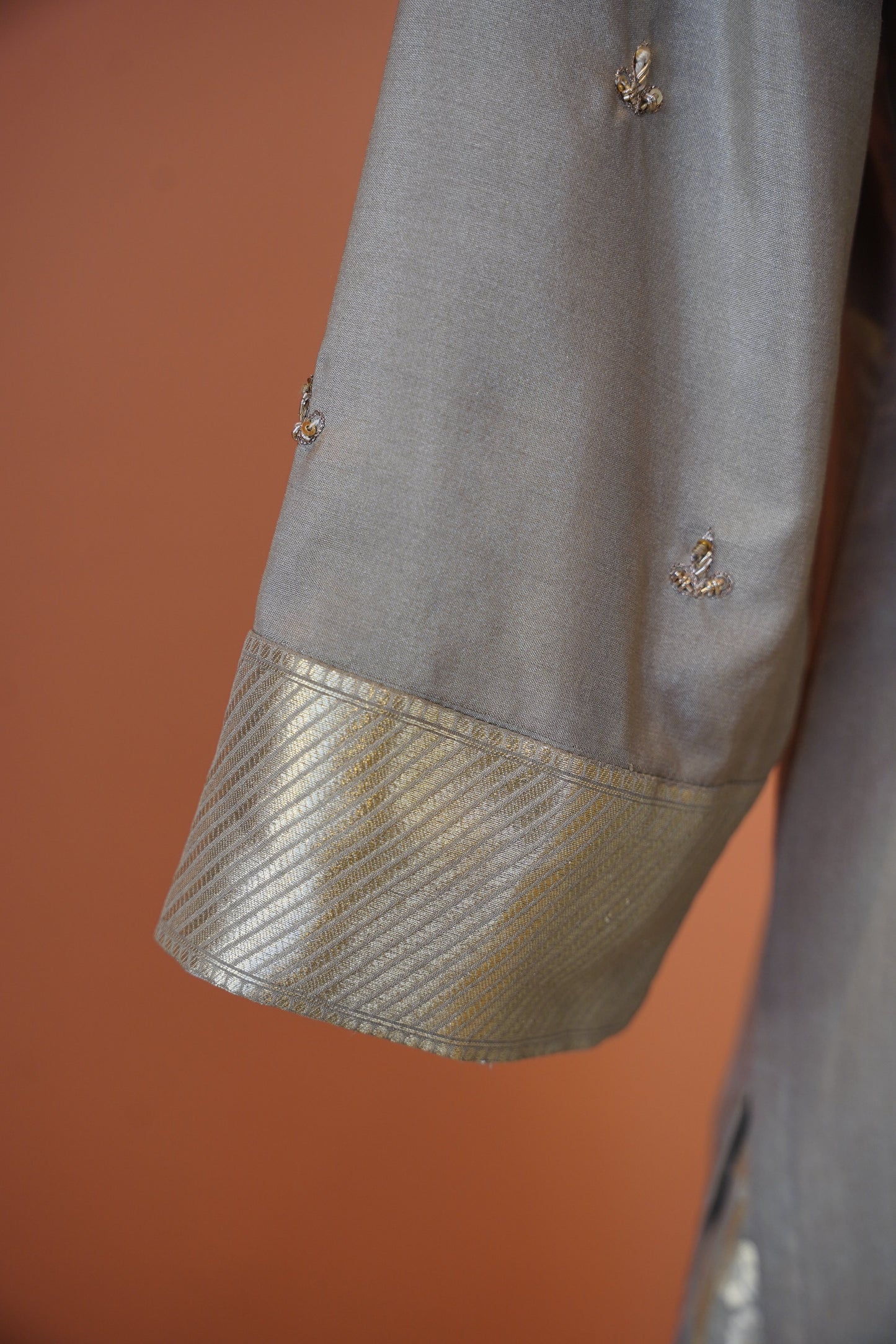 Chaandni Grey Banarasi Sharara set