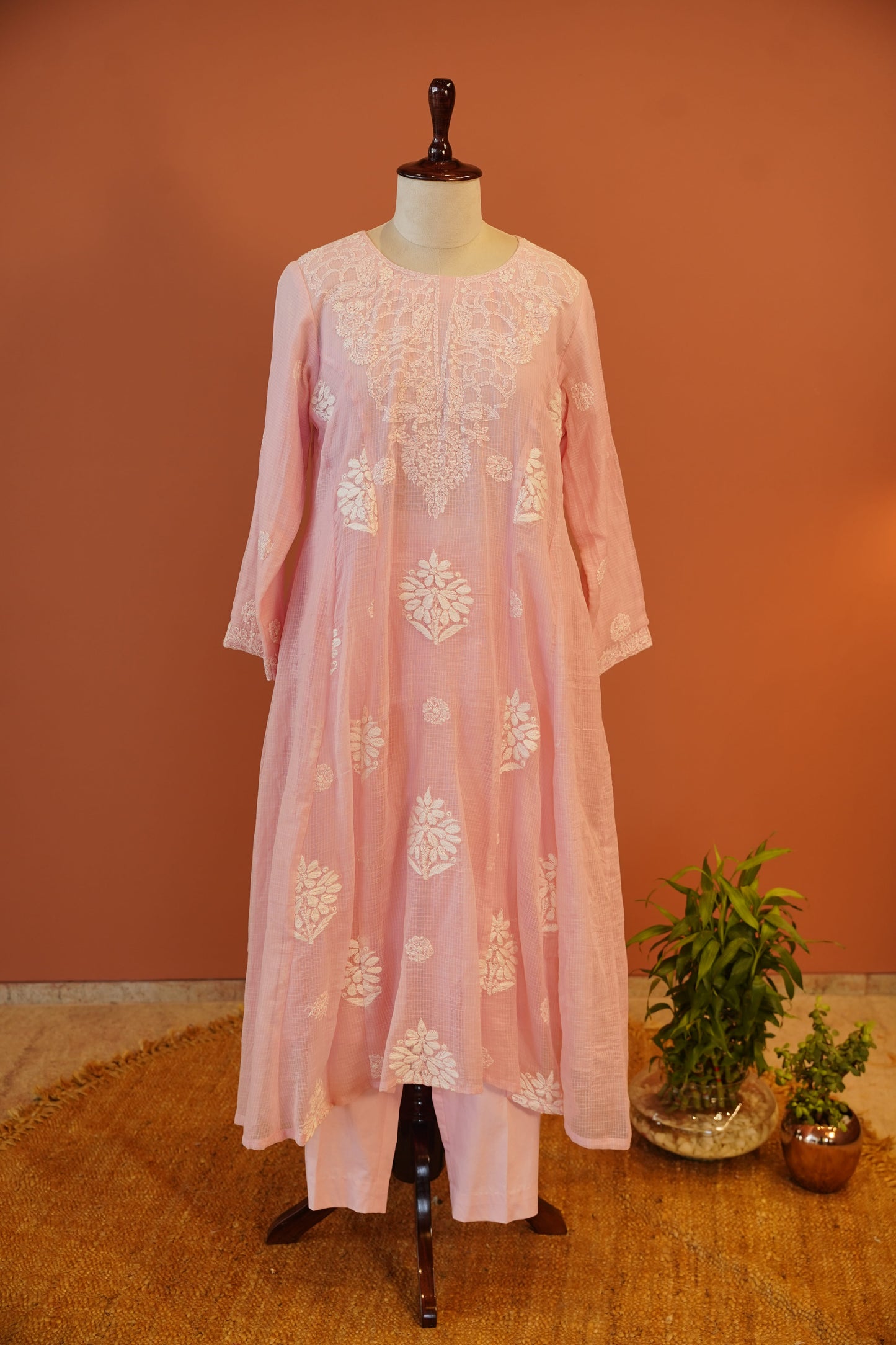 Rose Nazakat Chikankari Set