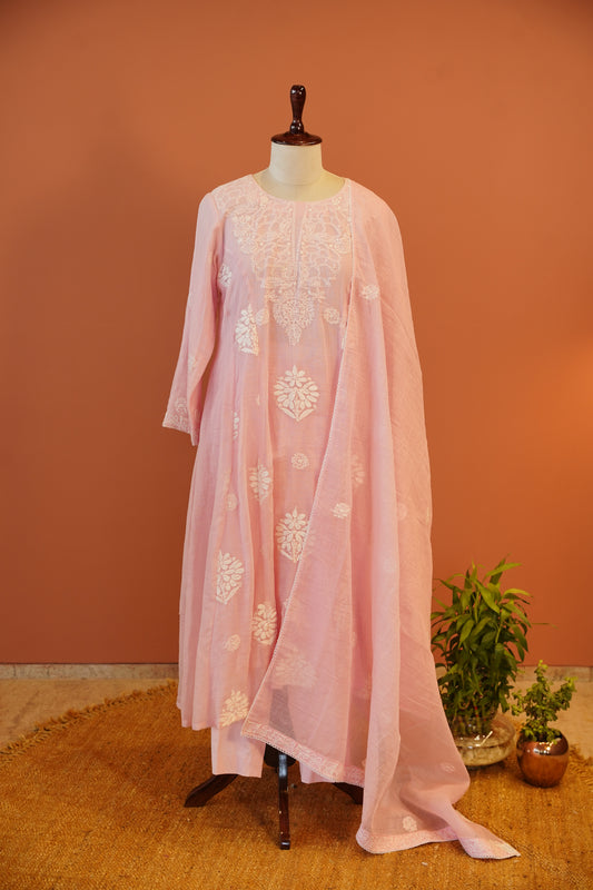 Rose Nazakat Chikankari Set