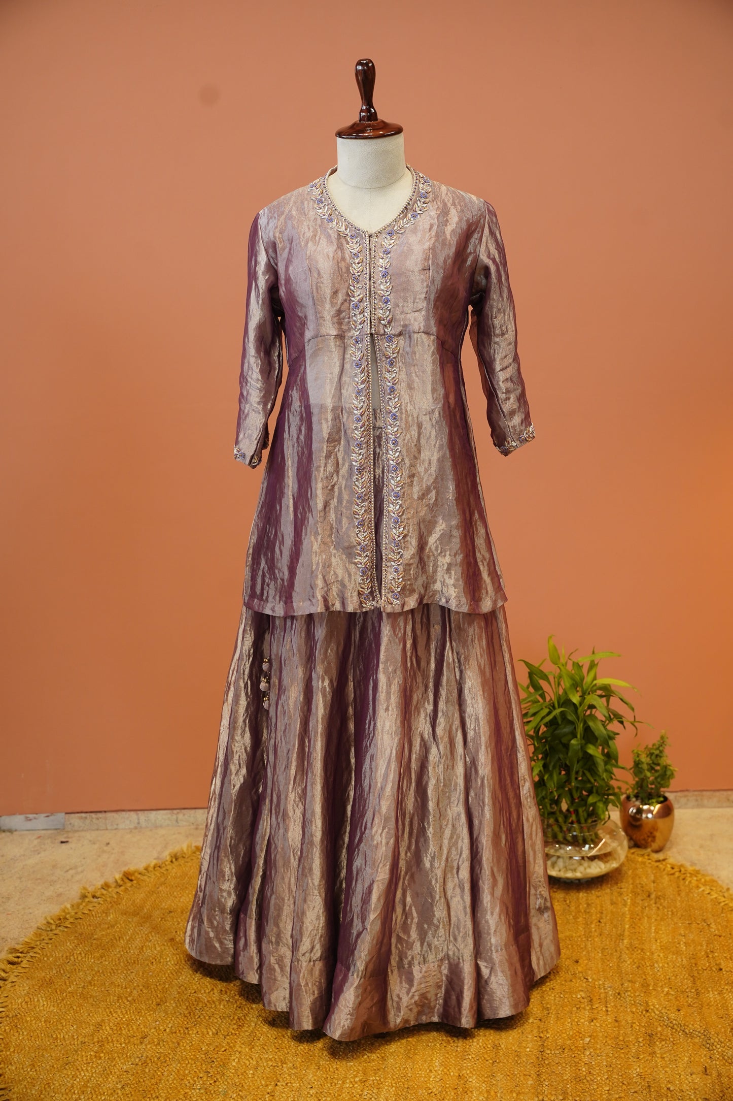 Rose Dust fusion Sharara set