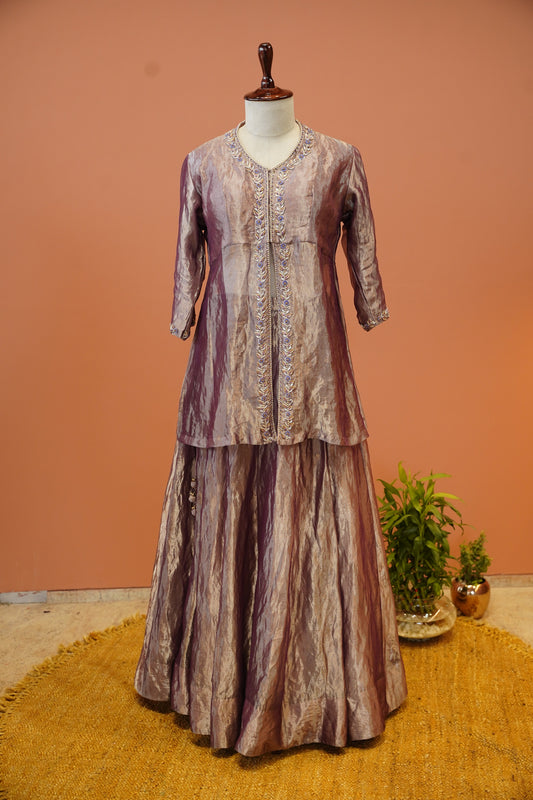 Rose Dust fusion Sharara set