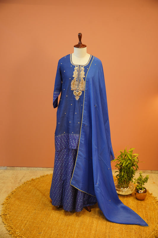 Royal blue Sharara set