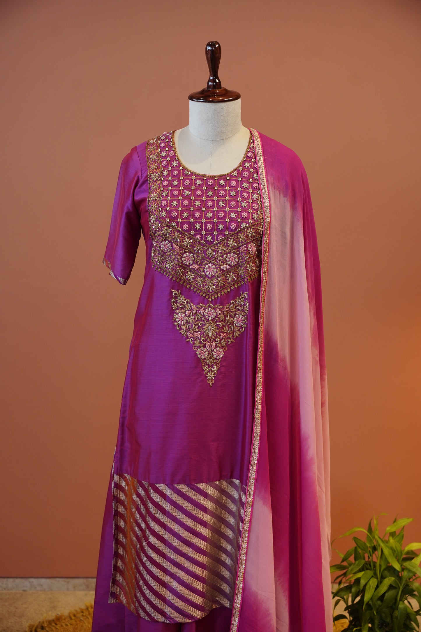 Gulnaar Pink Sharara set
