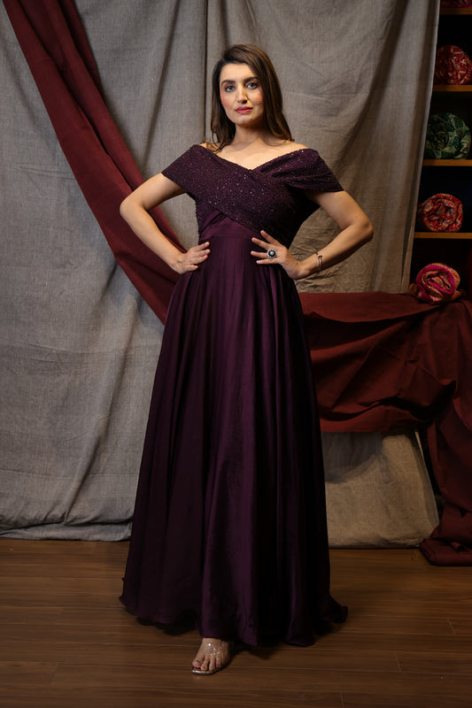 Midnight Fringe Gown