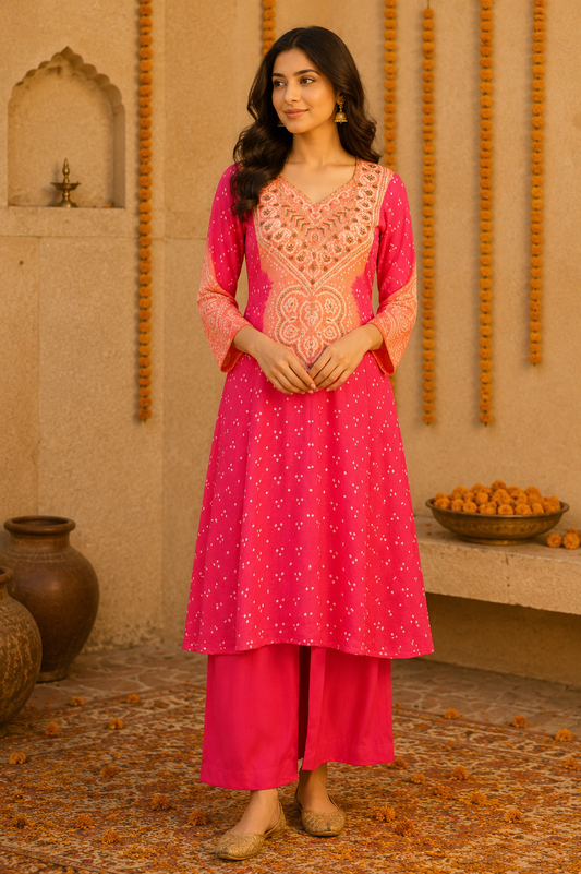 Gulnaar Bandhej Set