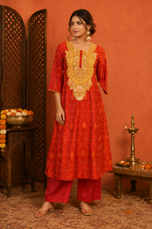 Rooh Ikat Kurta Set