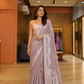 Dusty Lavender Banarasi Saree