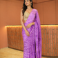 Lavender Whisper Leheriya Silk Saree