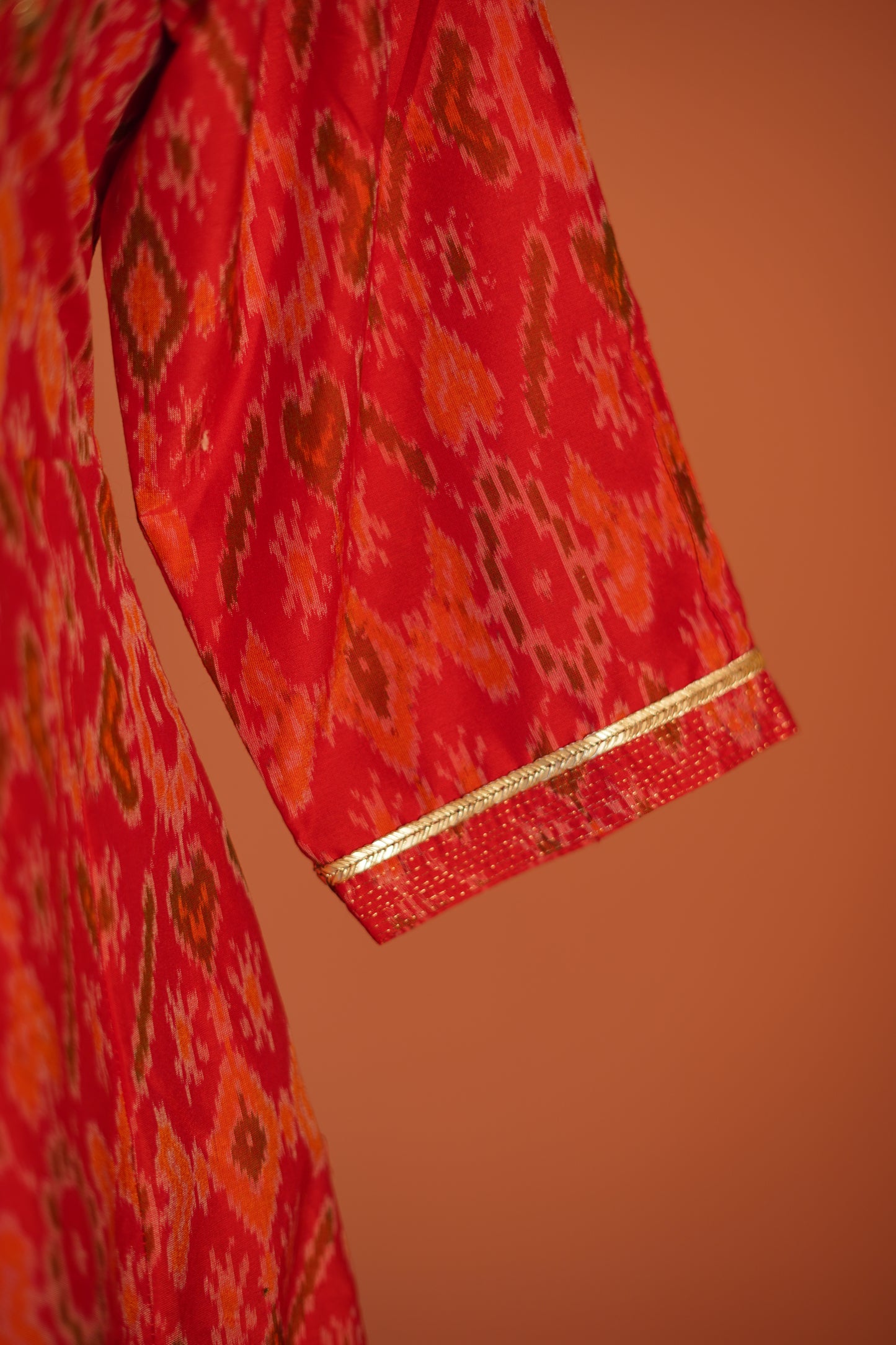 Kesari Ikat Kurta Set