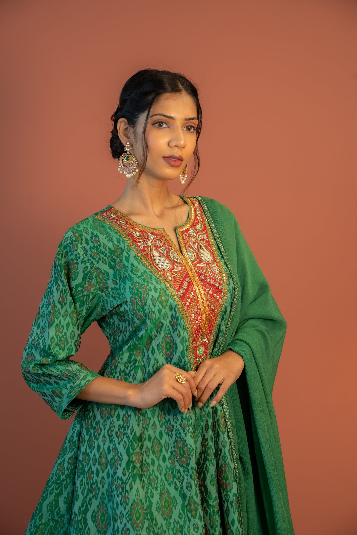 Emerald Ikat Suit Set