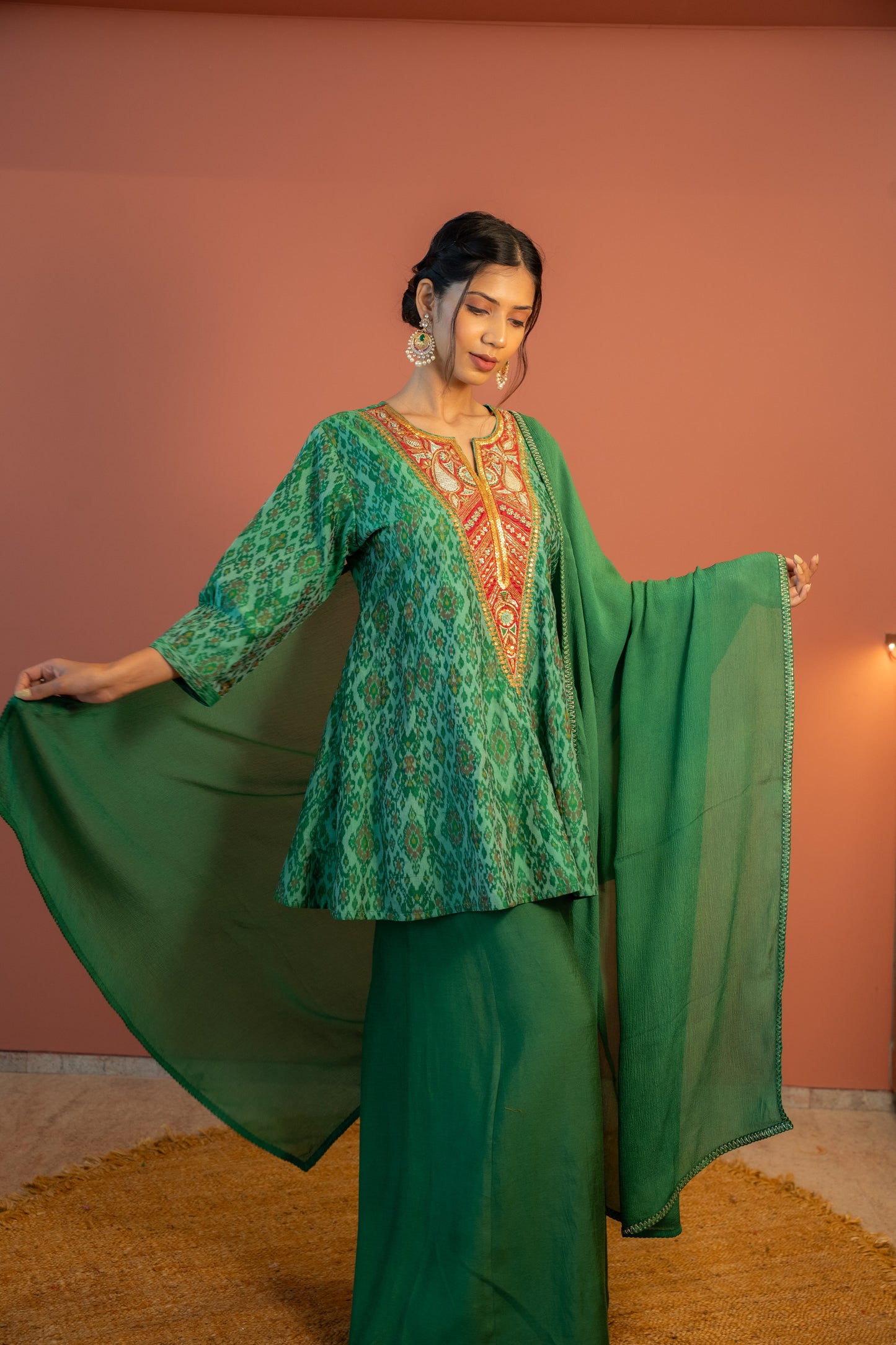 Emerald Ikat Suit Set