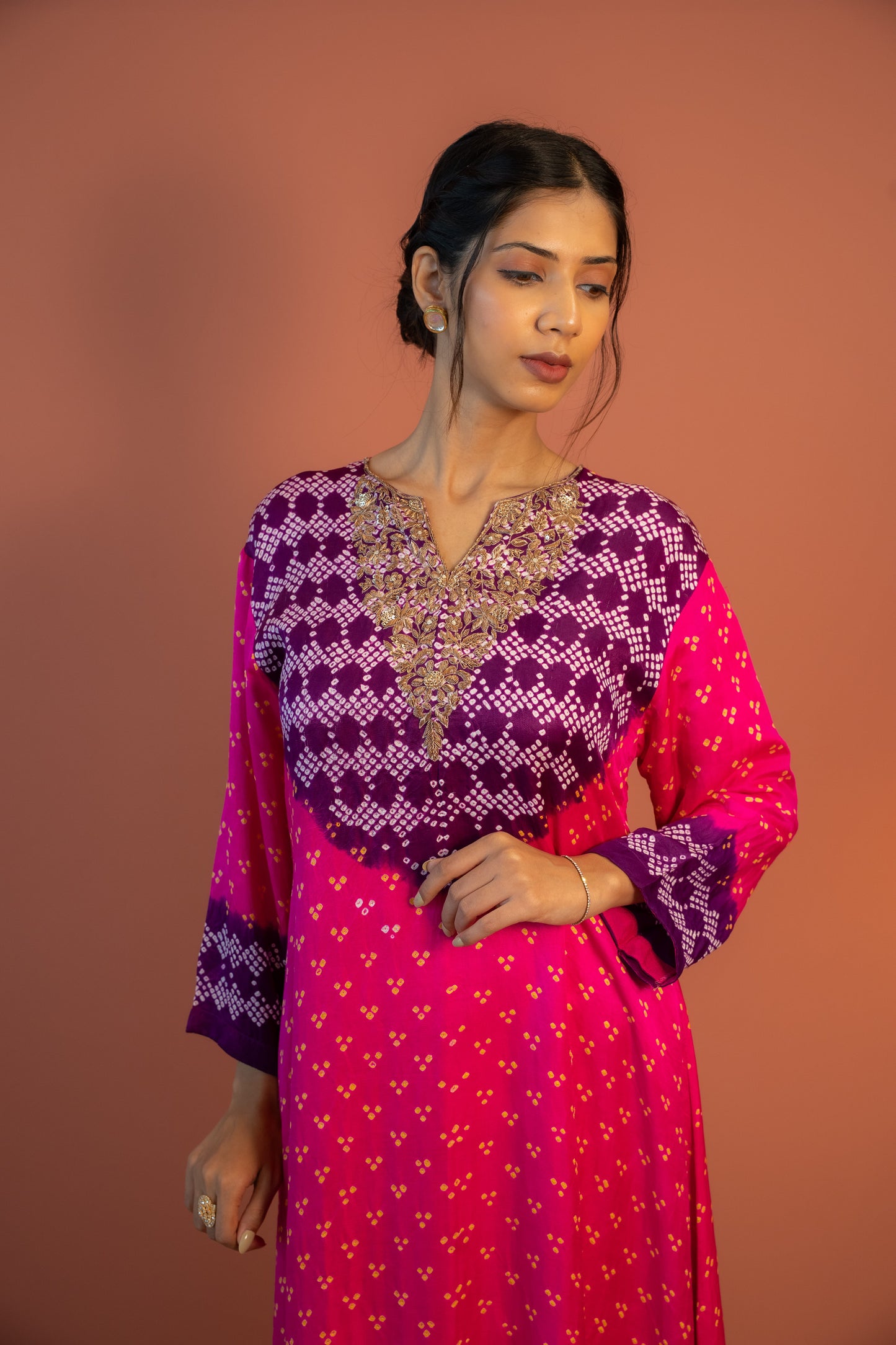 Rani Bandhej Dress