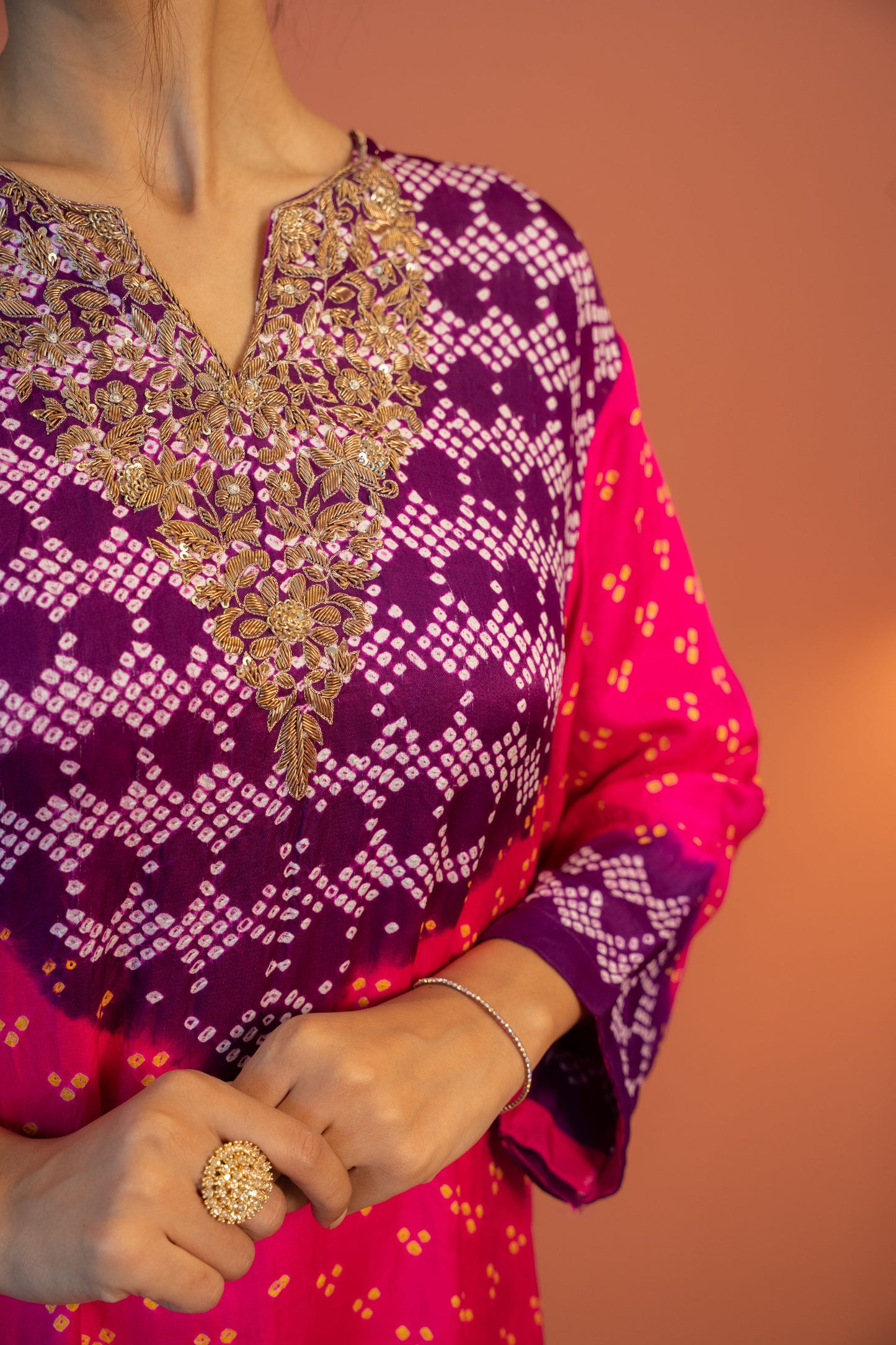 Rani Bandhej Dress