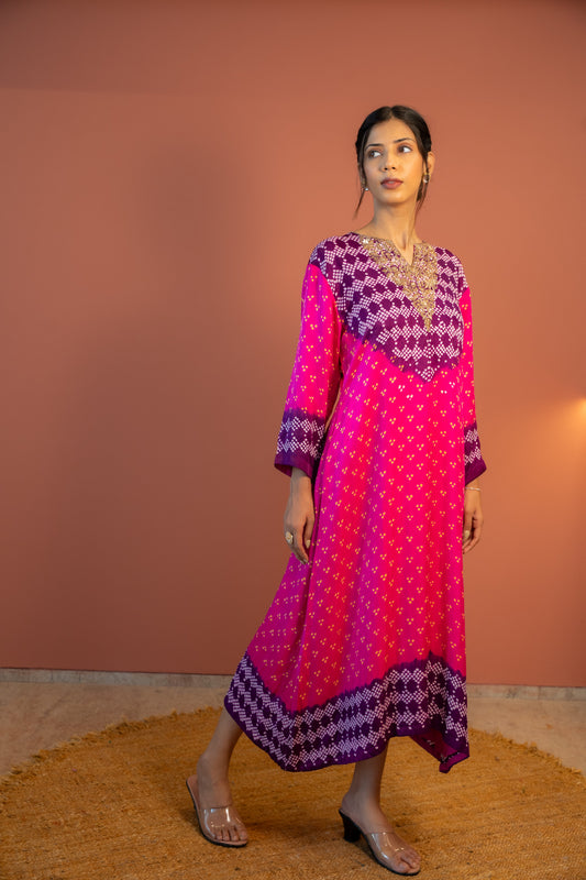 Rani Bandhej Dress