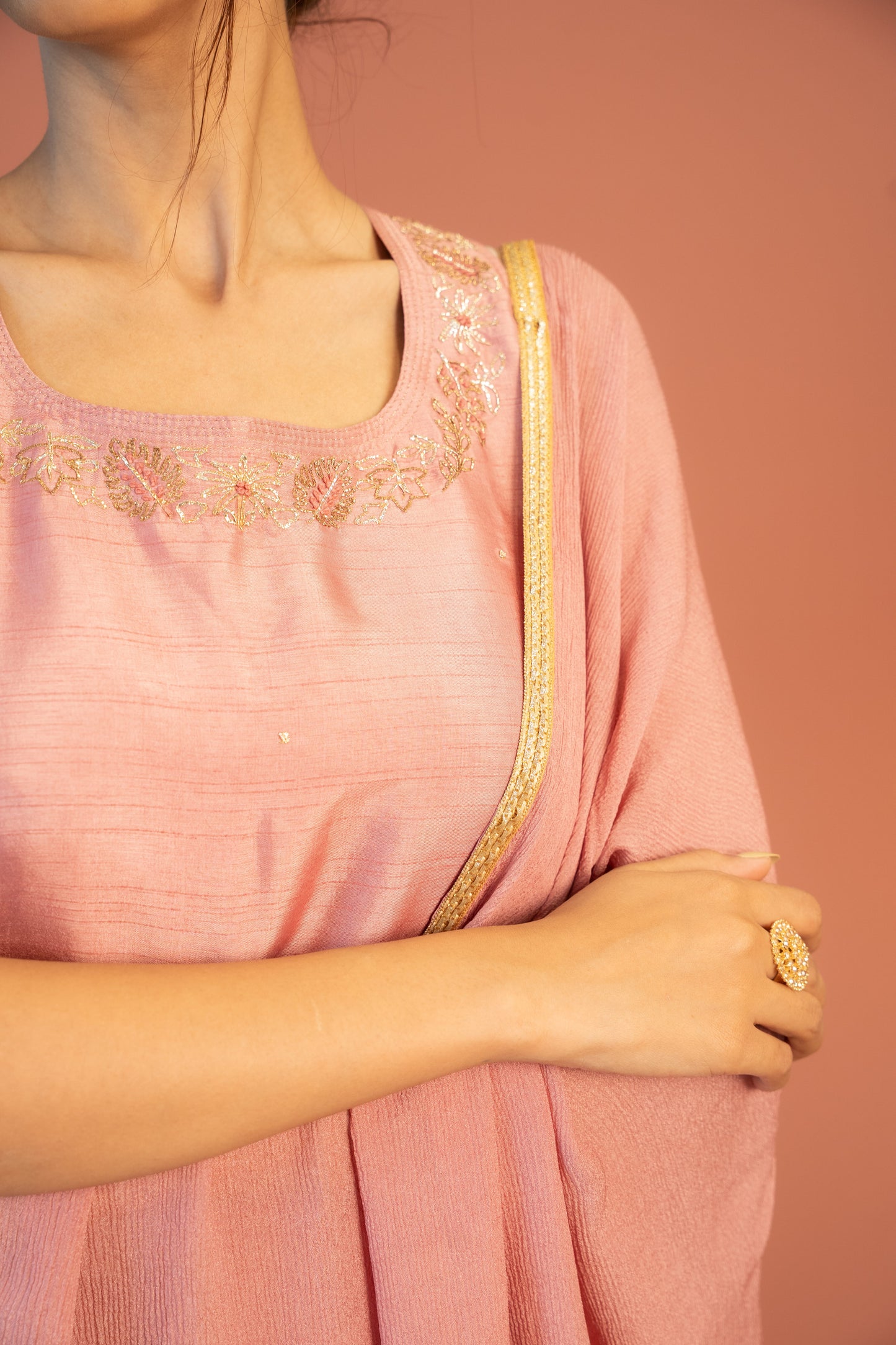 Blush Semi Tussar Sharara Set