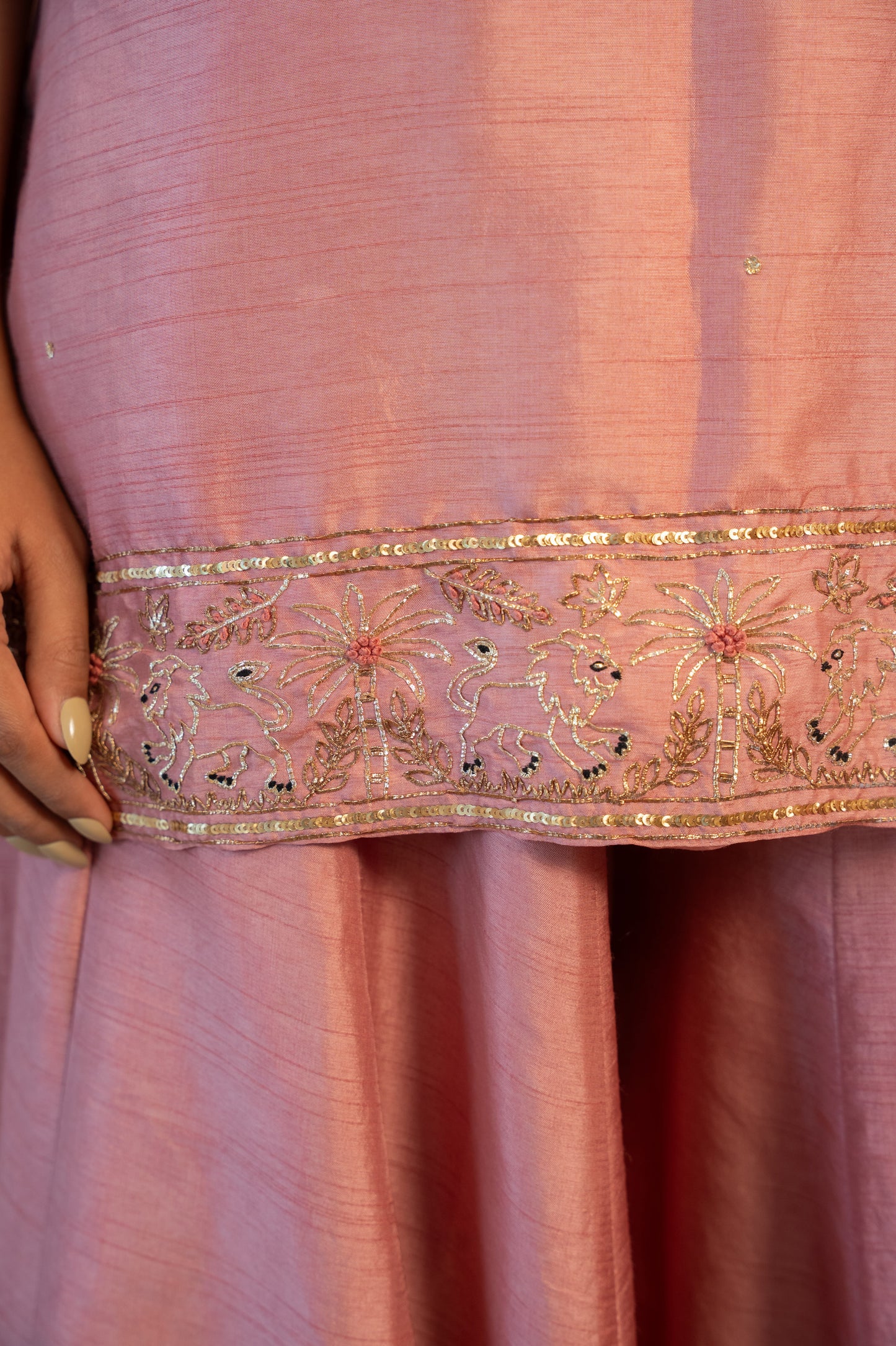 Blush Semi Tussar Sharara Set