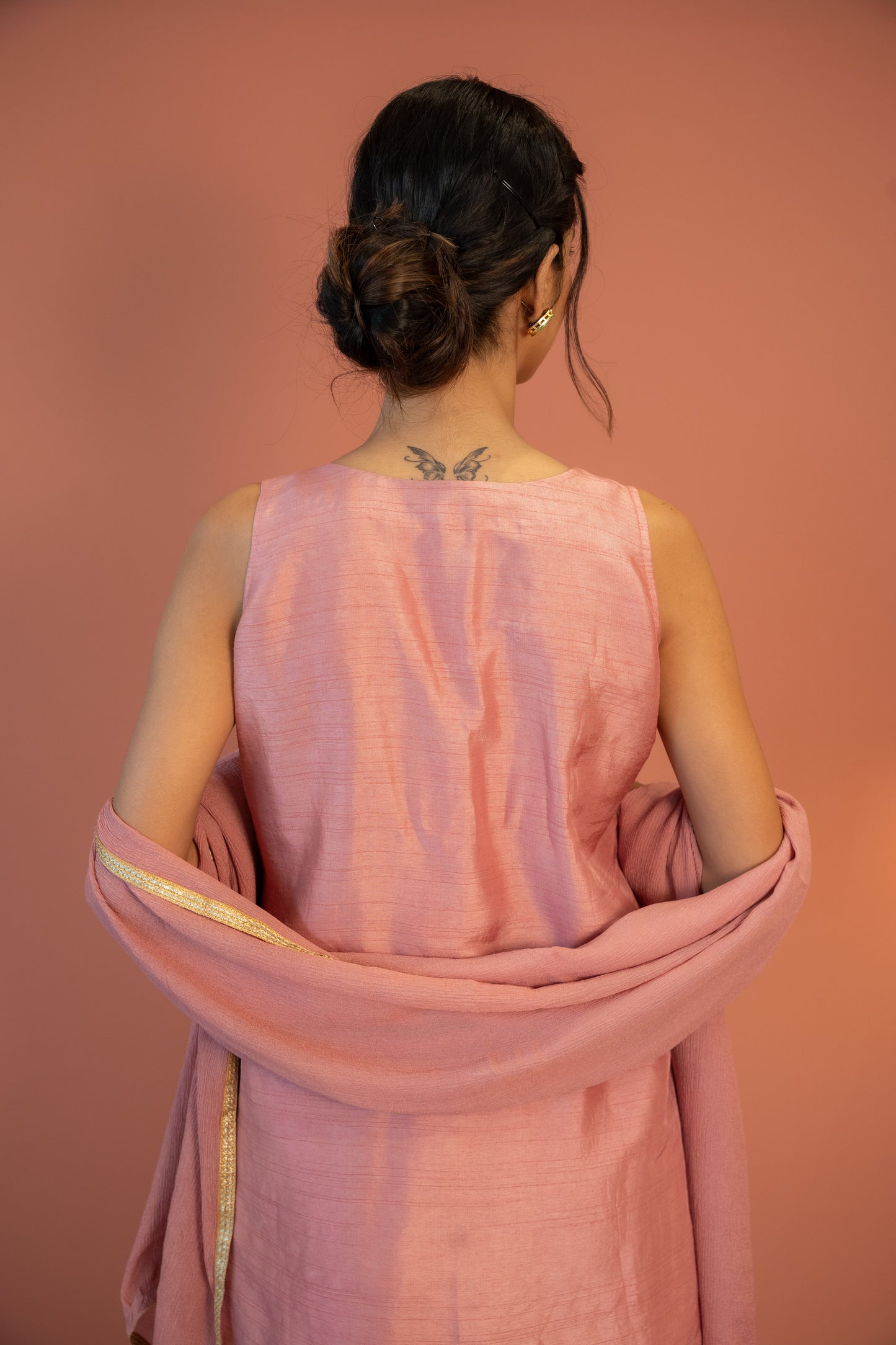 Blush Semi Tussar Sharara Set
