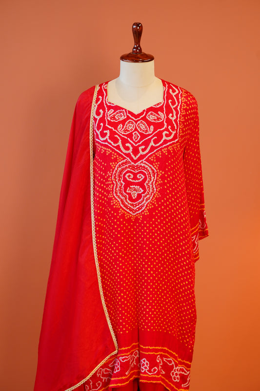 Laal Gulab Bandhej Suit
