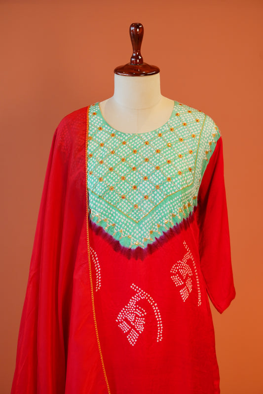 Gulnaar Bandhej Suit